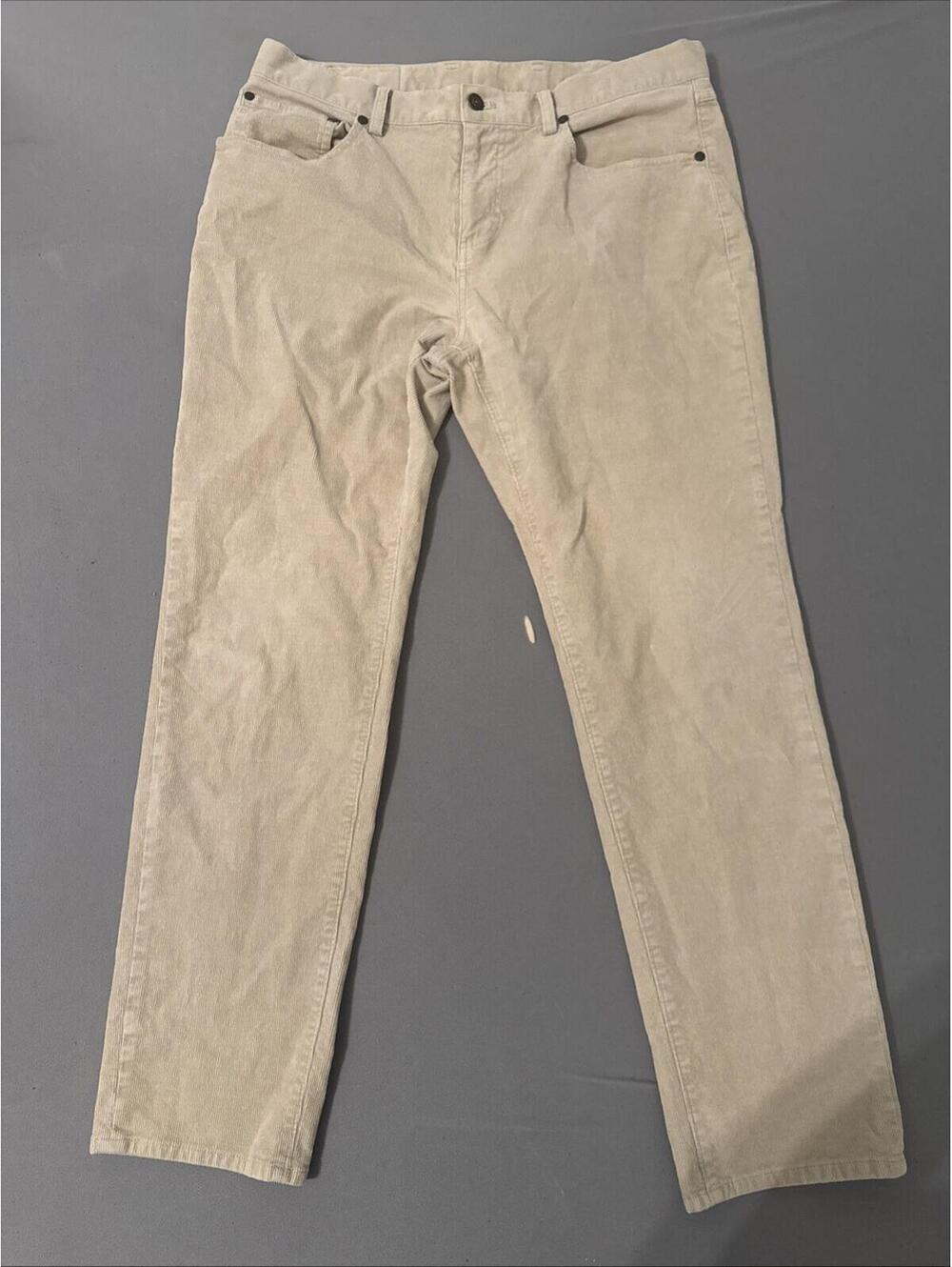 Brooks Brothers Pants Mens 35x30 Beige Corduroy Straight Leg Preppy Casual